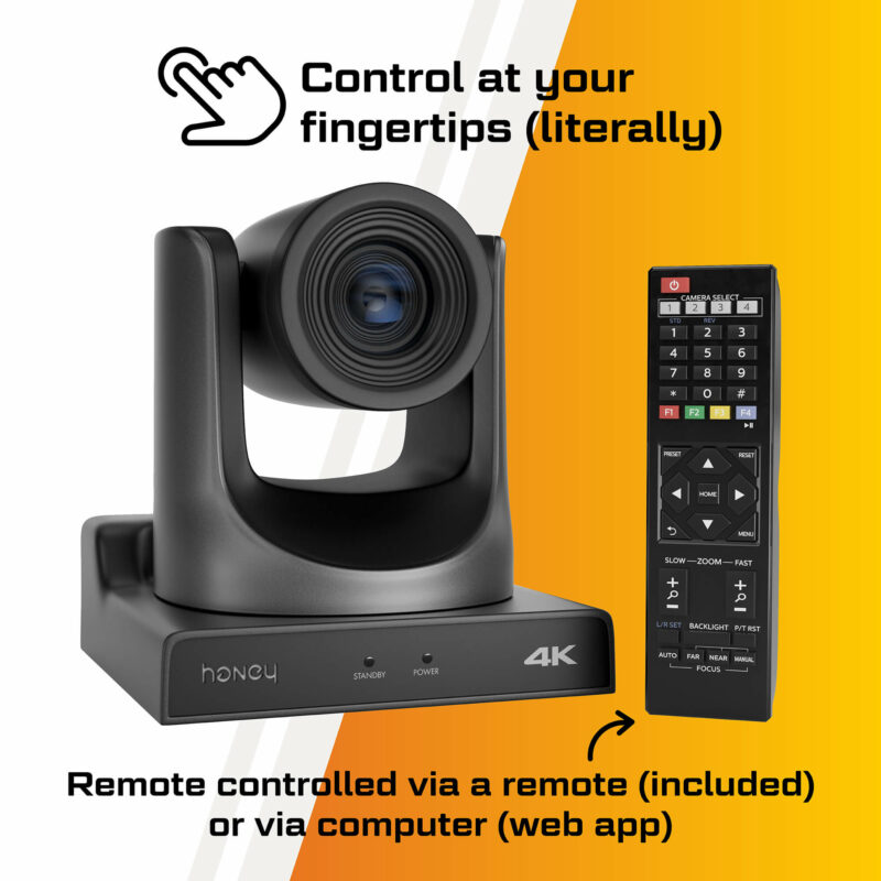 Honey Optics 20x 4K Camera NDI HX2 Conference & Broadcast PTZ Live