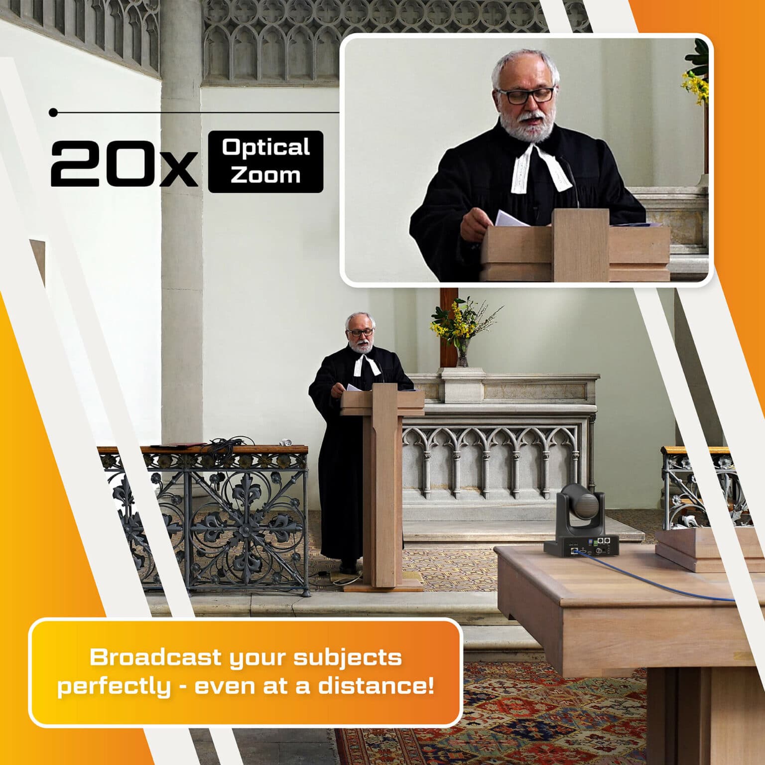 Honey Optics 20x 4K Camera NDI HX2 Conference & Broadcast PTZ Live