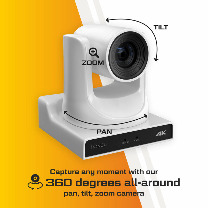 Honey Optics 4K PTZ Camera 20x Zoom NDI Camera Conference & Broadcast